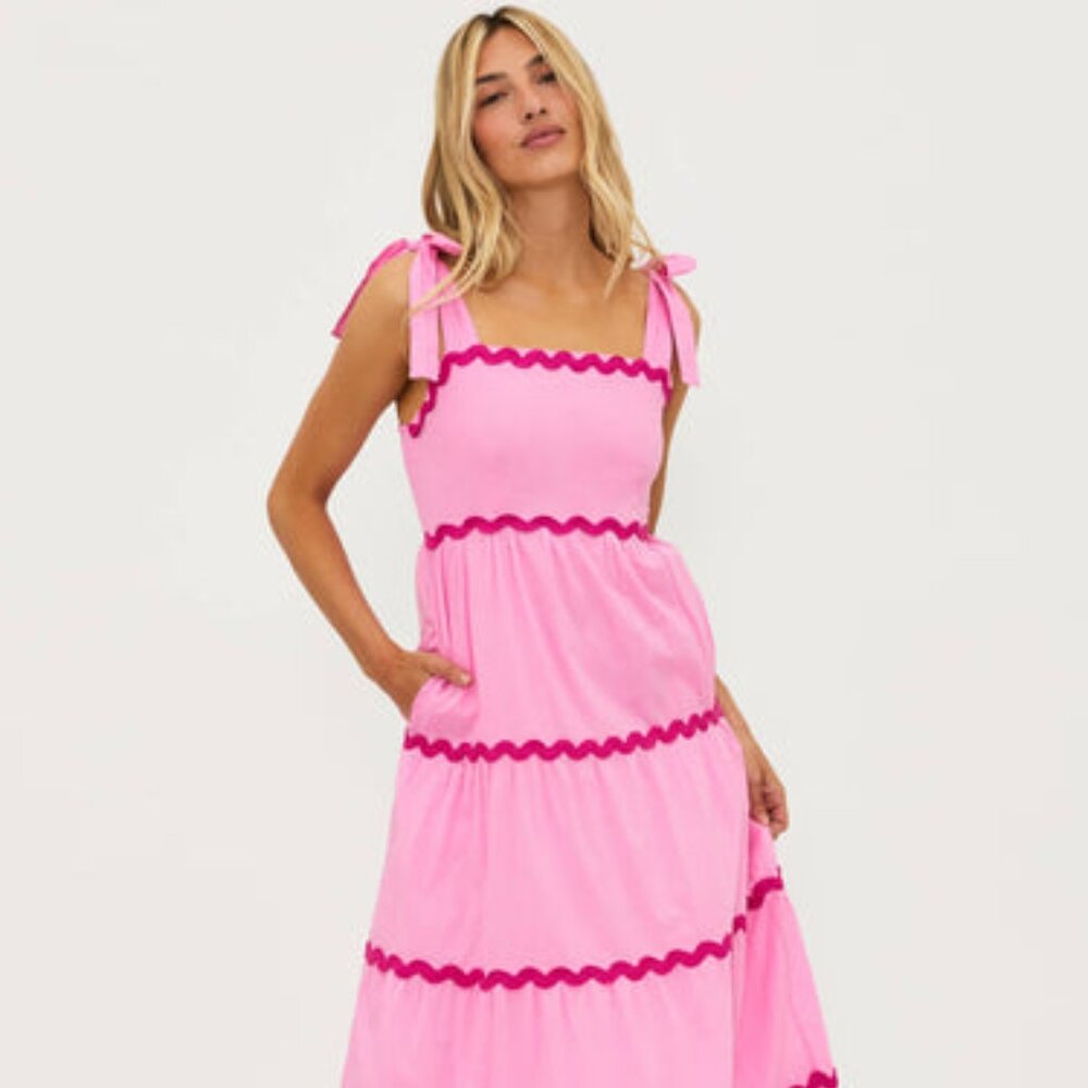 FINAL HOURS❗BEACH RIOT Charlotte Dress Sweet Berry Pink - Size Medium - Picture 2 of 5